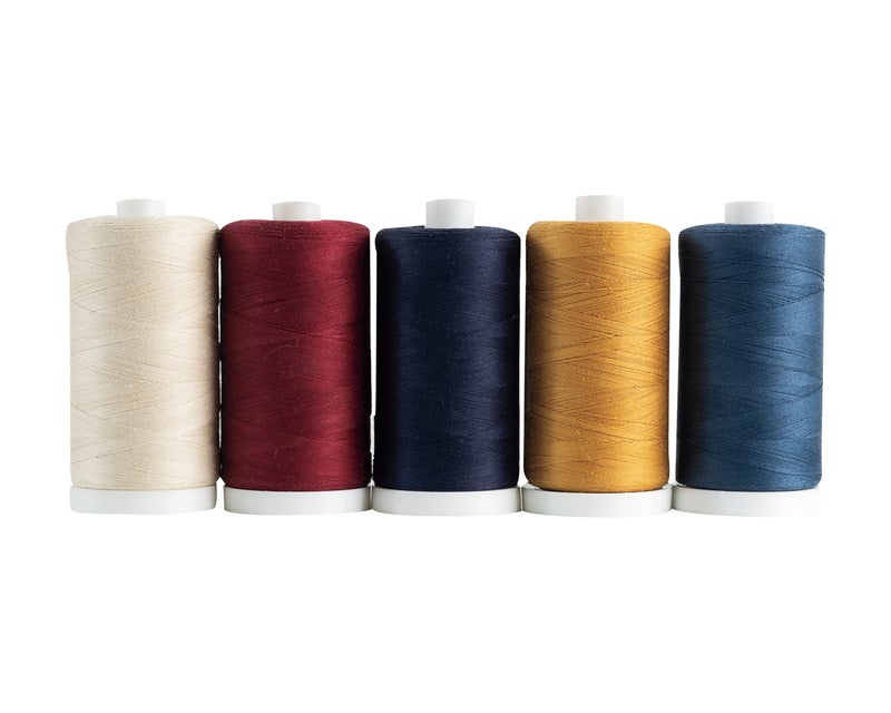 Connecting Threads 100% Cotton Thread Sets - 1200 Yard Spools (Set of 5 - Old Glory) - Image 1